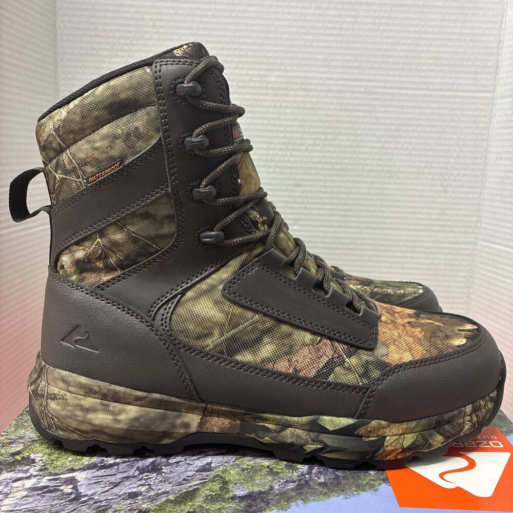 Ozark Trail Men's 8-Inch Mossy Oak Camo Hunting Boots, Size 10.5 New In Box